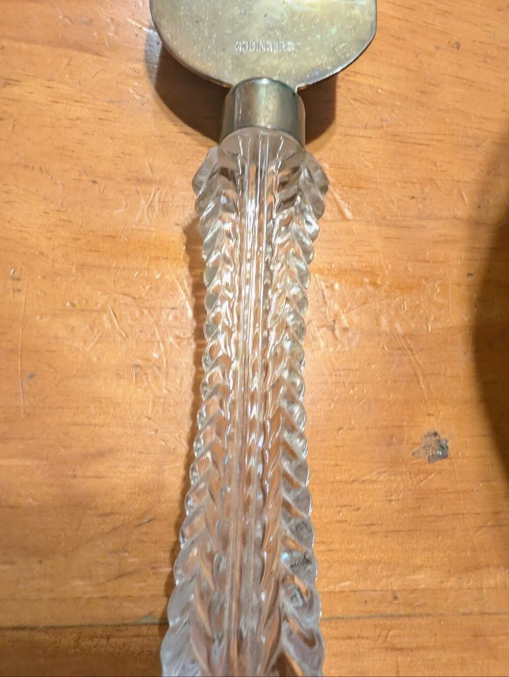 Vintage Godinger Crystal Silver  Cake Server with Serrated Stainless Blade.